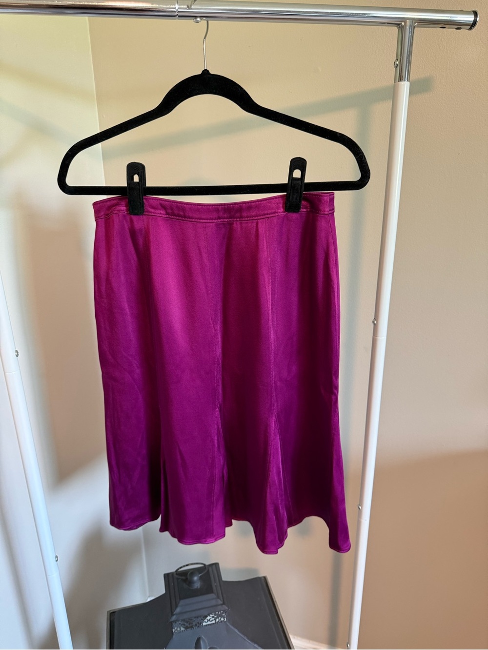 Ann Taylor Fuchsia Satin Skater Skirt